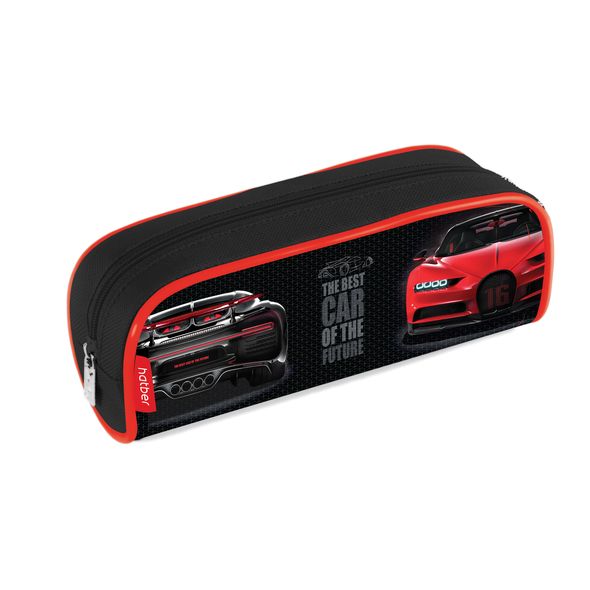 Пенал Hatber 210х80х40мм на молнии мягкий-Best car-  в индив.упак. , 